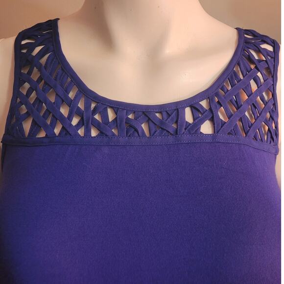 Guess by Marciano Cobalt Blue Crochet Maxi Tank Dress Sz XS Beachy Nautical - Picture 3 of 11